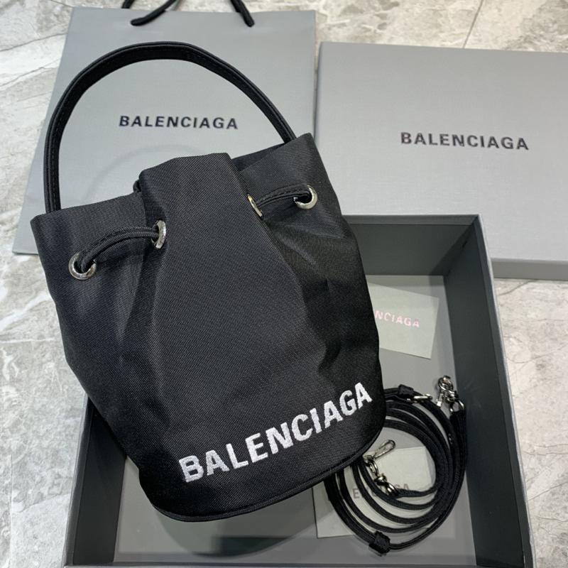 Balenciaga Bags 656682 nylon cloth black small letters